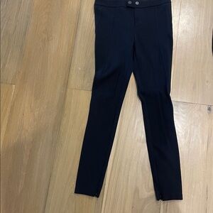 Vince Skinny Ponte Pants Women's Size 2 Navy Mid Rise Ankle Zip Slim Leg